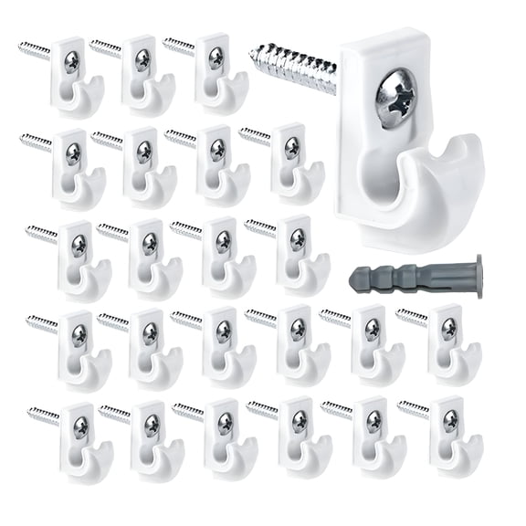 XIBUFE 24Pcs Shelf Bracket for Wire Closet Shelving Heavy Duty White Down Wall Clip Heavy Duty Shelf Brackets
