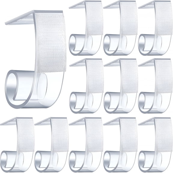 XIBUFE 25 Pieces Table Skirting Clips Plastic Tablecloth Clips for Table 1.5-2 Inch with Hook and Loop for Meeting Party Indoor Outdoor Events