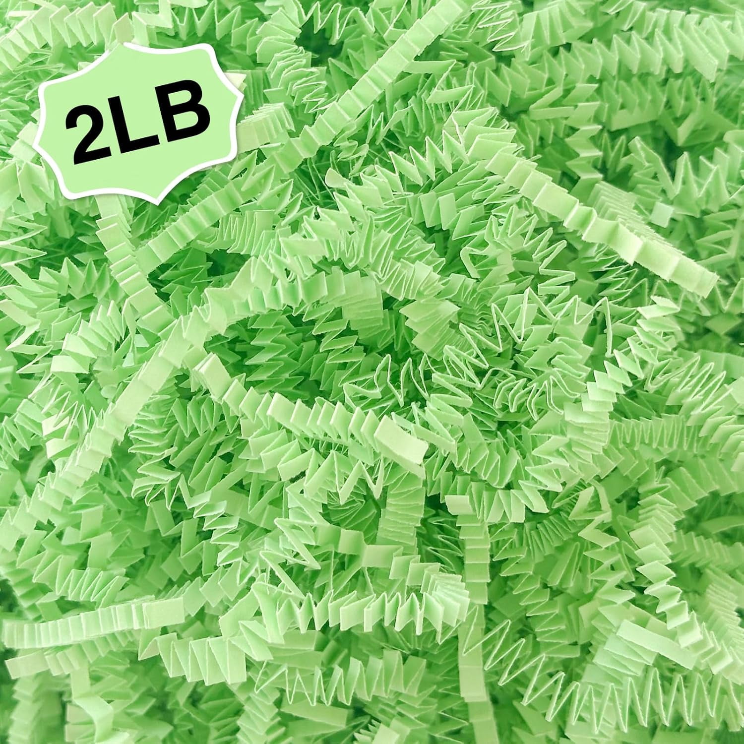 XIBUFE 2Lb Crinkle Cut Paper Shred Filler for Bag Gift Box Basket Easter Grass Decorations (Light Blue)