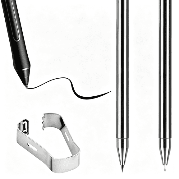 XIBUFE 2Pcs Pen Tip Replacement for Scribe Stylus Pen Tips Titanium Alloy Premium Pen Nibs Accessories with 4096 Grade High Sensitivity|Titanium Alloy Premium Pen Nibs Accessories,4096