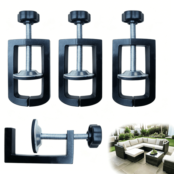 XIBUFE 3 Inch Adjustable Patio Furniture Clips, 4Pcs Sectional Couch Connectors for Outdoor Rattan Wicker Furniture, Sofa Section Clamps & Fasteners for Keeping Furniture Together