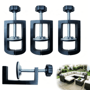 XIBUFE 3 Inch Adjustable Patio Furniture Clips, 4Pcs Sectional Couch Connectors for Outdoor Rattan Wicker Furniture, Sofa Section Clamps & Fasteners for Keeping Furniture Together