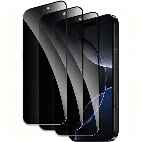 XIBUFE 3 Pack for Iphone 17 Pro Privacy Screen Protector, 9H Anti Spy Dark Tempered Glass Screen Protector for Iphone 17 Pro, Easy Installation, Bubble Free Privacy Screen Protector