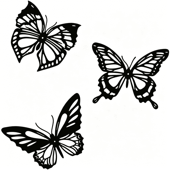XIBUFE 3 Pcs Black Metal Butterfly Wall Decor, Wrought Iron Art for Living Room & Bedroom