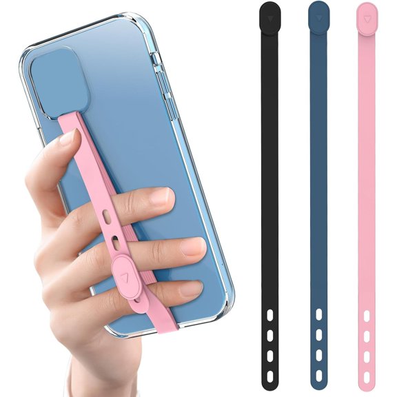 XIBUFE 3 Pcs Phone Loop Strap Iphone Clip Finger Grip Holder Stretchable Flexible Elastic Silicone Hand Band Ultra Slim Adjustable Wireless Charging Universal for Iphone Most Phone Cases