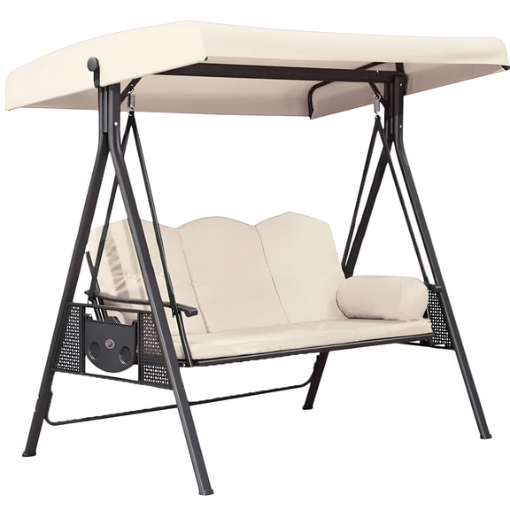 XIBUFE 3-Seat Outdoor Patio Porch Swing with Adjustable Tilt Canopy,Outdoor Swing Chair,Only the Canopy and There Are No Other Parts!