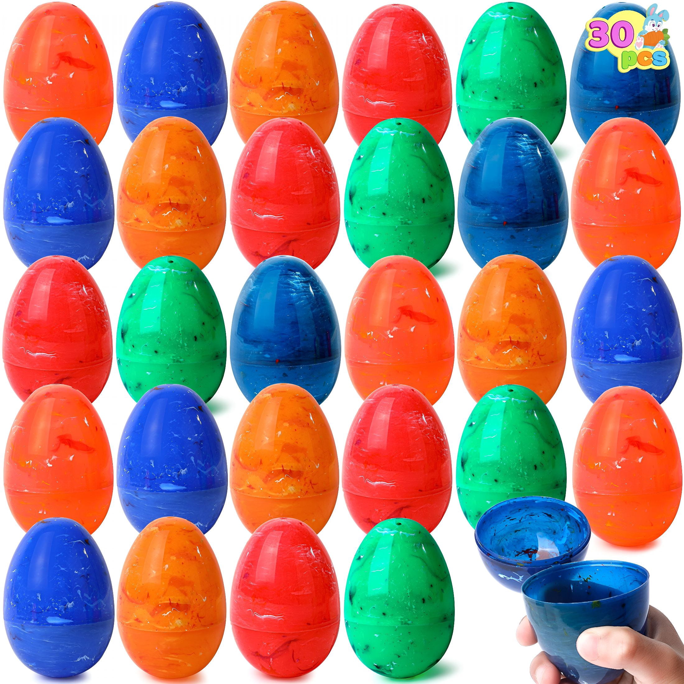 XIBUFE 30 Packs Iridescent Easter Eggs Bulk,3.15"Fillable Empty Plastic Easter Eggs for Easter Eggs Hunt,Basket Stuffers/Fillers,Filling Treats,Party Favor,Classroom Prize Supplies