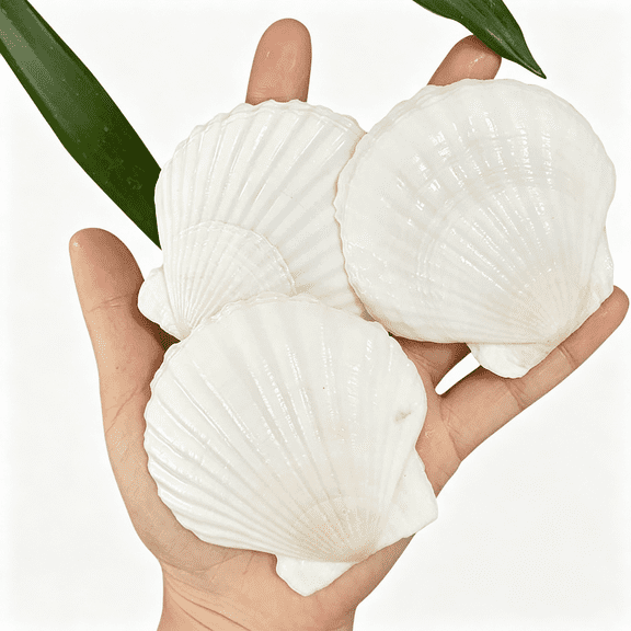 XIBUFE 30 Pcs Scallop Shells 2-3 Inch Natural White Sea Shells from Sea Beach for Diy Craft Home Dcor,Beautiful Seashells (6-8 Cm)