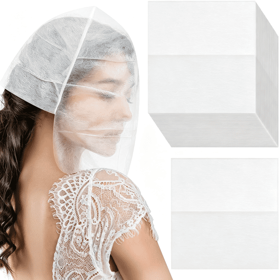 XIBUFE 30 Pieces Face Makeup Protector Hood Disposable Cosmetic Mask|Transparent Shield with Elastic Band,Protects Makeup and Hair When Changing Clothes,Ideal for Salon Beauty Application