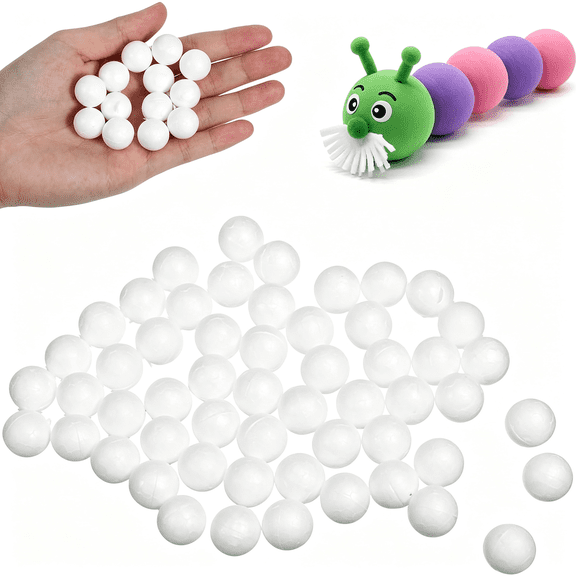 XIBUFE 300 Pcs Small Styrofoam Balls,Small Foam Balls for Crafts | Lightweight&Smooth Foam Balls(0.6"/1.5 Cm,White)Lightweight&Smooth Small Styrofoam Balls