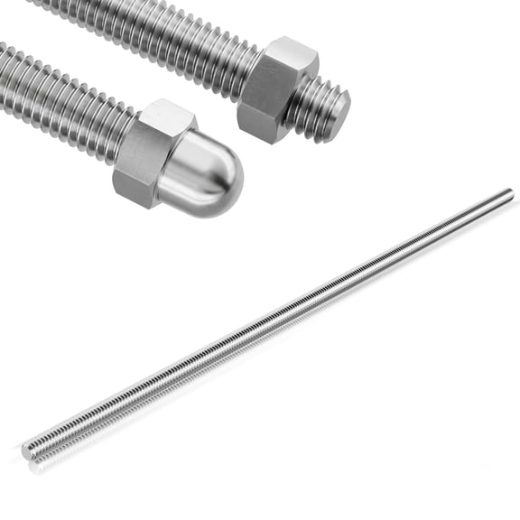 XIBUFE 304 Stainless Steel M16 Threaded Rod,1Pcs 10"(255Mm)| Right Hand Threads,Suitable for Diy Raw Material,Ndustrial,Automotive,Mechanical