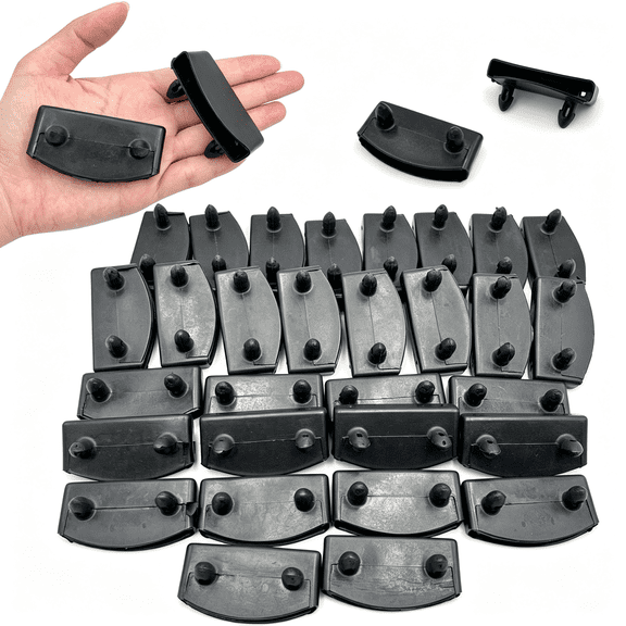 XIBUFE 30Pcs 54X9Mm Black Replacement Bed Slat Plastic End Caps Holders for Holding Securing Wooden Slats Bed Base,Width 54Mm X Height 9 Mm (Inside Dimension)