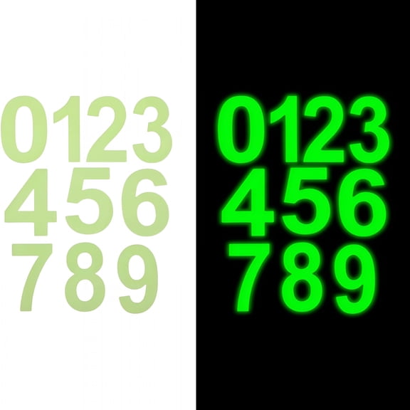 XIBUFE 30pcs Glow in The Dark Numbers for Mailbox, Illuminated Mailbox Numbers 2.4" Waterproof Mailboxes Number Stickers for Mailboxes Signs Door Cars Trucks Home Address Number (Green)