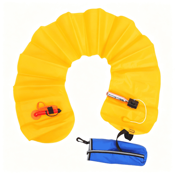 XIBUFE 3Pcs Inflatable Life Buoy Ring with Floating Lifesaving Rope , Automatic Inflating Throwable Flotation Device for Boating, Pool, and Outdoor Random Color