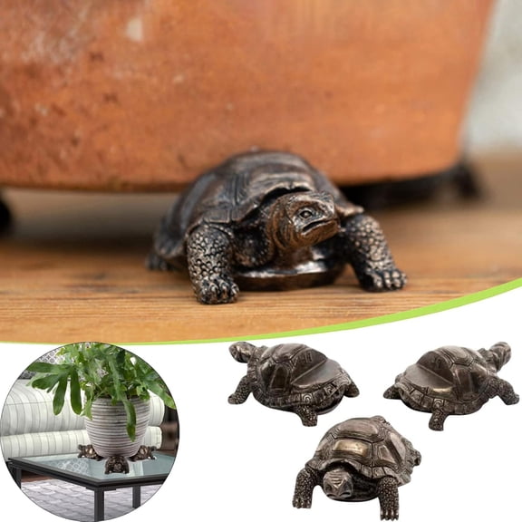 XIBUFE 3Pcs Tortoise Resin Pot Decorative Feet,Plant Pot Support Feet for Outdoor,Animals Statue Pot Base Planter Risers,Flower Pot Plant Stand (Tortoise)