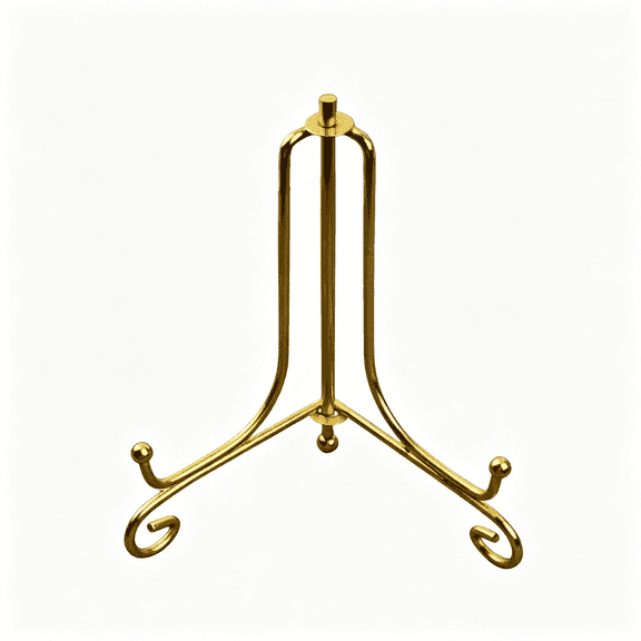 XIBUFE 4 Inch Foldable Gold Display Easel Stand,Stable Desktop Holder for Decorative Plates,Photos,Artworks,Pictures and Tabletop Frames Easel Display Stand