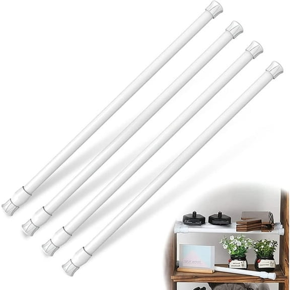 XIBUFE 4 Pack Adjustable Window Security Bars, Sliding Glass Door Locks & Window Safety Bars, Extends 15.8-27.6 Inches, Child Proof Home Protection (White)