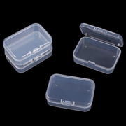 XIBUFE 4 Pcs 2.5X1.7X0.7"Es Mini Storage Containers,Clear Plastic Craft Storage Box with Lid,Small Square Organizer for Beads
