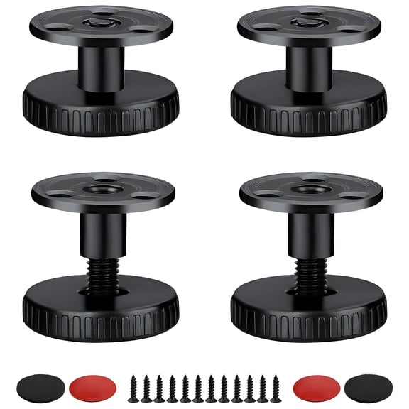 XIBUFE 4 Pcs Adjustable Furniture Legs 27-40mm, Self-Adhesive or Drill Table Feet with Anti-Scratch Pad