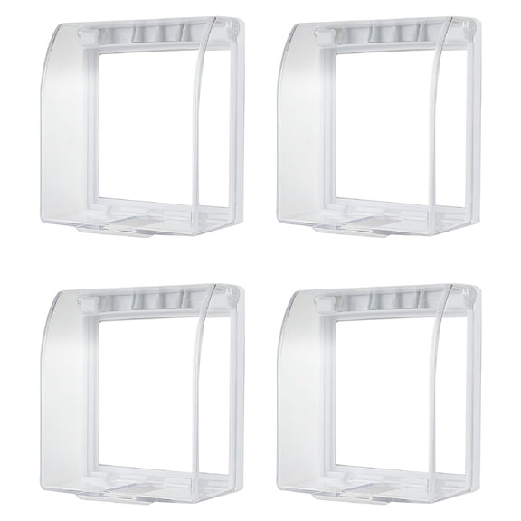 XIBUFE 4 Pcs Waterproof Outlet Cover, Baby Proofing Wall Switch Protector, Transparent Acrylic Socket Guard for Toddler Safety