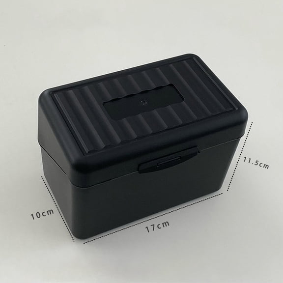 XIBUFE 4" X 6" Plastic Index Card Box with Lid,Black Recipe Card Box