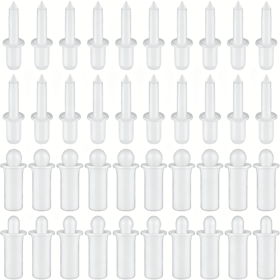 XIBUFE 40 Pcs Shutter Repair Pins, Plantation Shutter Fasteners Spring Loaded Replacement Repair Pins for Windows, Cabinet, Movable Blade, Blind Slats, White (Long,Short)