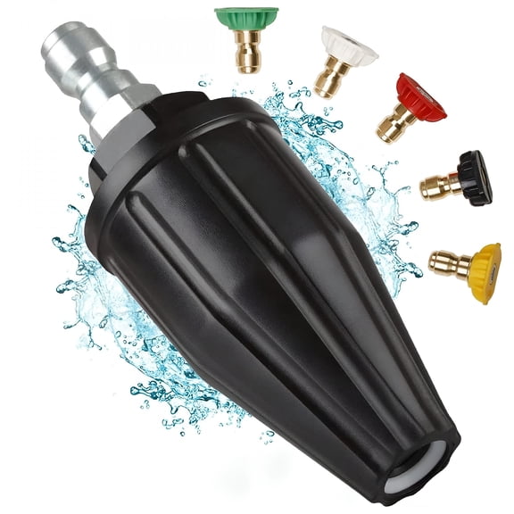 XIBUFE 4000 PSI Pressure Washer Turbo Nozzle Tips, 360 Rotating Turbo with 5 Spray Nozzles, 4.0GPM with 1/4" Quick Connector Compatible with Ryobi, Greenworks, Craftsman, Troybilt, Simpson