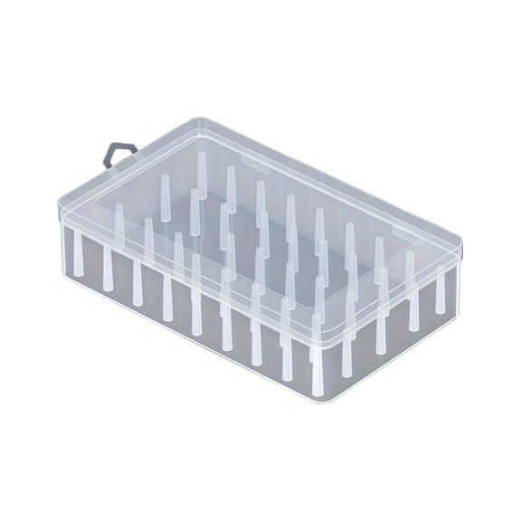 XIBUFE 42-Roll Clear Plastic Spool Storage Box for Sewing Organizer Desktop Thread Holder Portable Spool Storage Clear