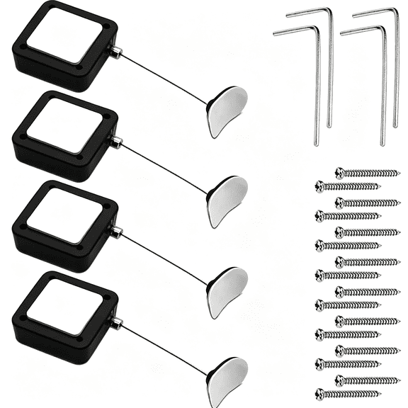 XIBUFE 4Pcs 6.6Ft Retractable Remote Control Tether with Adjustable Leash, Tv Remote Tether for Tv and Dvd, Never Lose Tv Remote Again Tv Remote Holder