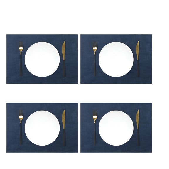 XIBUFE 4Pcs Coasters,Waterproof and Oil-Proof Dish Mat,Pu Leather Material Coasters Set of 4,Deep Blue Coasters for Drinks