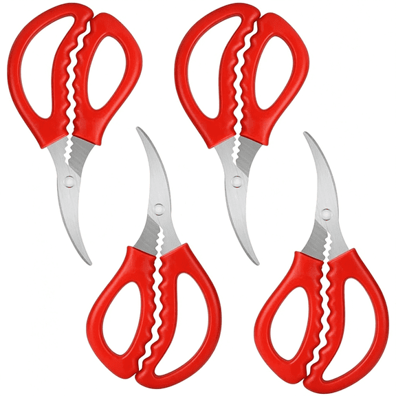 XIBUFE 4Pcs Seafood Scissors Crab Scissors Seafood Shears Multifunctional Crab Leg Crackers and Tools Crab Leg Cracker Tool