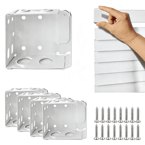 XIBUFE 4Pcs Window Blind Brackets,Metal Blind Brackets,2 " White Window Blinds Headrail Holder Bracket for High Profile Blinds Durable Window Blind Brackets
