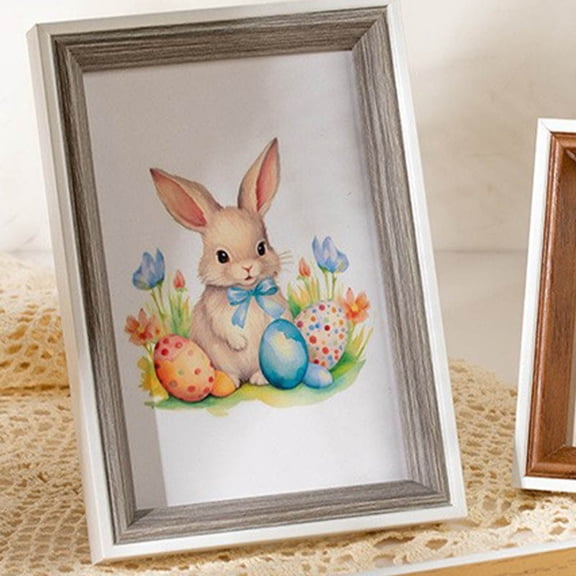 XIBUFE 5" x 7" Wood Treasure Box Shadow Box Picture Frame White Shadow box display cases