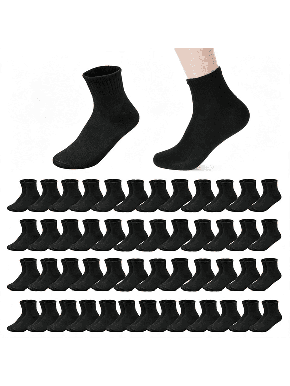 50 Pairs Thin Crew Socks for Men & Women, Bulk Pack Sports Athletic Socks Breathable Casual Sock in Bulk Moisture, Value Socks in Bulk