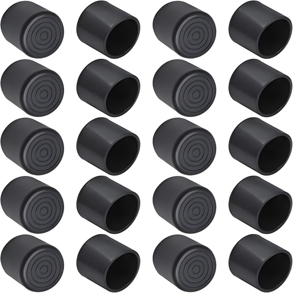 XIBUFE 50 Pcs Black Non-Slip Leg Tips Caps, Chair and Table Leg Covers Floor Protectors, Round Chair Leg Caps Floor Protectors For Chairs for Furniture