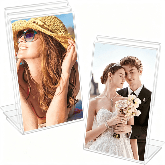 XIBUFE 5Pcs Acrylic Mini Picture Frames,2.1X3.4In Picture Frame for Polaroid Instax Instant Films,Clear Wallet Sized Pictures Frame for Home Office Desk Photo Display