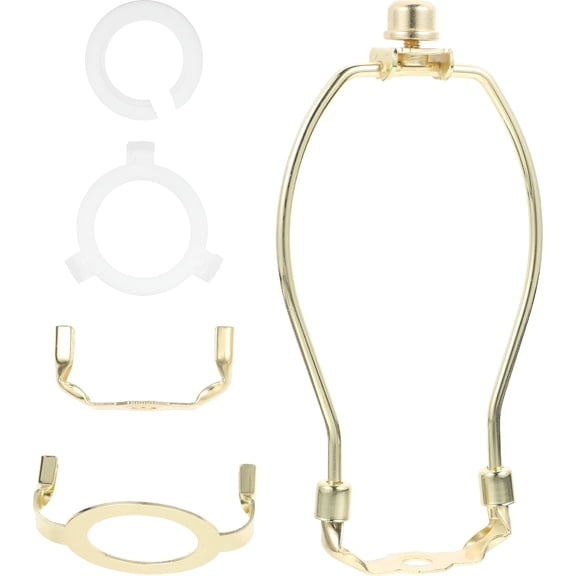 XIBUFE 6 Inch Heavy Duty Lamp Harp, Gold Plated Shade Bracket