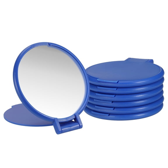 XIBUFE 6 Pcs Round Compact Mirror Bulk,Mini Pocket Folding Makeup Mirrors Small Portable Makeup Stuffs for Purse,Women Girls Travel Daily Use Party Gifts,Dark Blue Pocket Mirror
