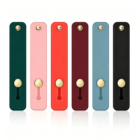 XIBUFE 6 Pieces Phone Strap Grip, Telescopic Phone Finger Strap Stand, Assorted Colors Silicone Universal Finger Loop for Most Mobile Phones and Cell Phone Case (Vintage Colors)
