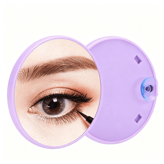 XIBUFE 60X Magnifying Mirror with Strong Suction Cups,Portable Compact Makeup Mirror for Precise Beauty,Eyebrow Grooming,Eyeliner,Tweezing,Height Adjustable Makeup Mirror Purple
