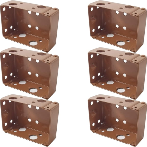 XIBUFE 6Pcs 2.5Inch Blind Brackets Low Profile Box Mounting Bracket for Window Blinds(Brown)