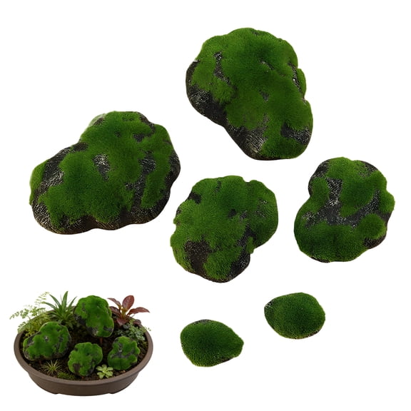 XIBUFE 6Pcs Marimo Moss Ball,High Realism, Delicate Touch Moss Balls,Lightweight Foam Core Structure Moss for Plants Indoor Bowl Filler