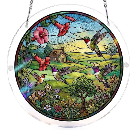 XIBUFE 7.4 Inch 83-Piece Acrylic Jigsaw Puzzle Suncatcher Stained Glass Effect Rainbow Maker for Window & Garden Decor, DIY Craft Kit for Adults, Unique Home Art Gift