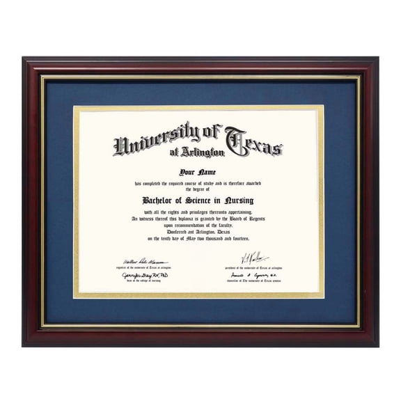 XIBUFE 8.5x11 Black Gold Document Frame Double Mat, Certificate College Diploma Frame, Picture Frame 8.5x11