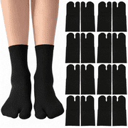XIBUFE 8 Pair Tabi Split Toe Flip Flop Socks Soft Cotton Elastic Japanese Geta Sandal Socks for Women and Men Unisex Tabi Socks Breathable Comfortable