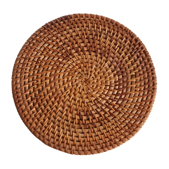 XIBUFE 8 in Round Woven Placemats Plate Chargers Set of 1,Boho Farmhouse Rustic Woven Place Mats for Dining Table Decor,Rattan Wicker Table Mats Jute Braided Chargers for Dinner Plates