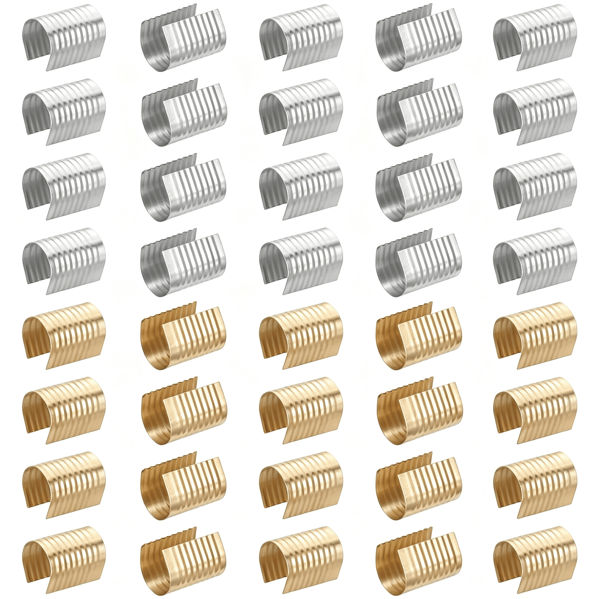 XIBUFE 80Pcs Leather Rope Clip, 16x12mm Metal Cylindrical Crimp Tubes ...