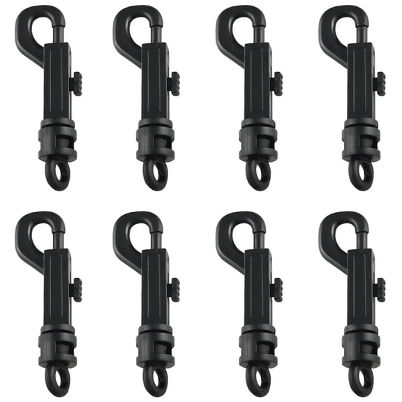 XIBUFE 8PCS Plastic Spring Snap Hooks Label Hooks Trigger Keychains 2.8x0.74x0.23 inches for Making Paracord Bracelets Camera Strap Lanyards snap hooks Black