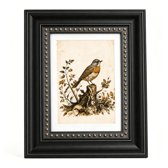 XIBUFE 8X10 Black Picture Frame Vintage Gold Beaded Photo Frame Antique Ornate Wall & Desk Display Fits Standard 8 X 10 Photos Horizontal Or Vertical Thoughtful Gift for Women Mom Grandma Birthday