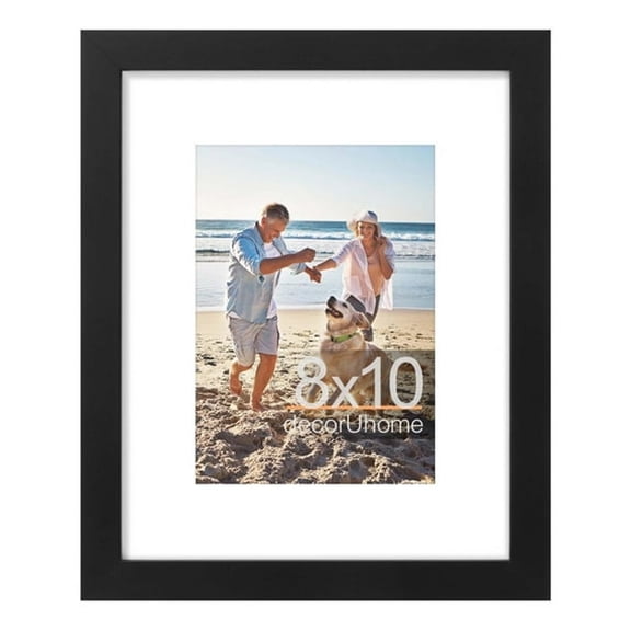 XIBUFE 8X10 Matted to 5X7 Gallery Wall Picture Frame,Black Decorative Tabletop Photo Frame,Set of 1